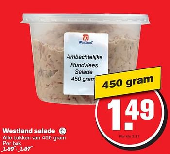 Aanbiedingen Westland salade - westland - Geldig van 29/07/2015 tot 04/08/2015 bij Hoogvliet