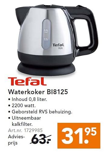 Aanbiedingen Tefal waterkoker bi8125 - Tefal - Geldig van 27/07/2015 tot 05/08/2015 bij Blokker
