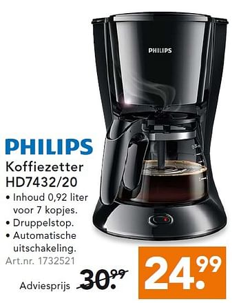 Aanbiedingen Philips koffiezetter hd7432-20 - Philips - Geldig van 27/07/2015 tot 05/08/2015 bij Blokker
