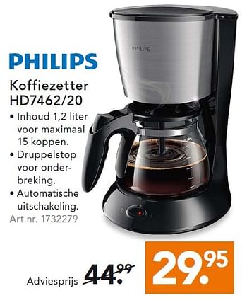 Aanbiedingen Philips koffiezetter hd7462-20 - Philips - Geldig van 27/07/2015 tot 05/08/2015 bij Blokker