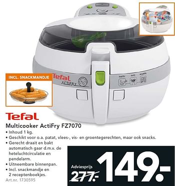 Aanbiedingen Tefal multicooker actifry fz7070 - Tefal - Geldig van 27/07/2015 tot 05/08/2015 bij Blokker