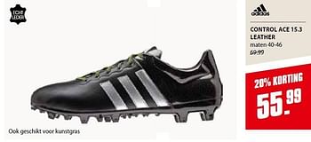 Aanbiedingen Control ace 15.3 leather - Adidas - Geldig van 23/07/2015 tot 09/08/2015 bij Aktiesport