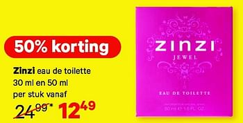 Aanbiedingen Zinzi eau de toilette - Zinzi - Geldig van 27/07/2015 tot 09/08/2015 bij Etos