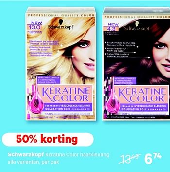 Aanbiedingen Schwarzkopf keratine color haarkleuring - Schwartzkopf - Geldig van 27/07/2015 tot 09/08/2015 bij Etos
