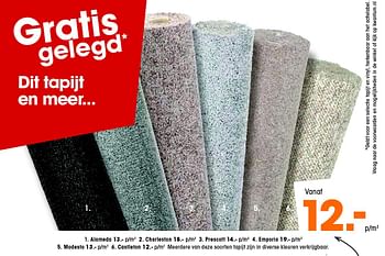 Aanbiedingen Meerdere soorten tapijt in diverse kleuren verkrijgbaar - Huismerk - Kwantum - Geldig van 27/07/2015 tot 09/08/2015 bij Kwantum