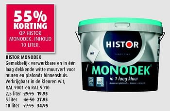 Aanbiedingen Histor monodek - Histor - Geldig van 27/07/2015 tot 09/08/2015 bij Hubo