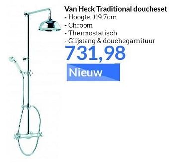 Aanbiedingen Van heck traditional doucheset - Van Heck - Geldig van 01/08/2015 tot 31/08/2015 bij Sanitairwinkel