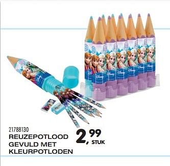 Aanbiedingen Reuzepotlood gevuld met kleurpotloden - Disney  Frozen - Geldig van 04/08/2015 tot 08/09/2015 bij Supra Bazar