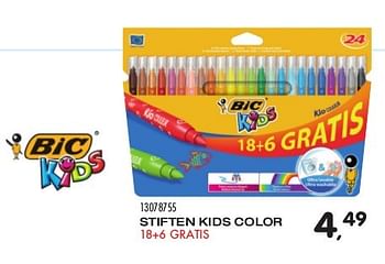 Aanbiedingen Stiften kids color - BIC - Geldig van 04/08/2015 tot 08/09/2015 bij Supra Bazar