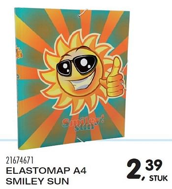 Aanbiedingen Elastomap a4 smiley sun - Huismerk - Supra Bazar - Geldig van 04/08/2015 tot 08/09/2015 bij Supra Bazar