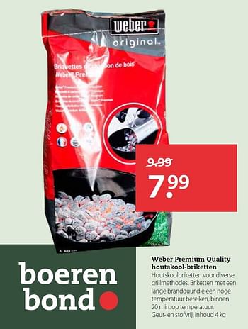 Aanbiedingen Weber premium quality houtskool-briketten - Weber - Geldig van 27/07/2015 tot 16/08/2015 bij Pets Place