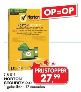 Aanbiedingen Norton security 2.0 - Norton - Geldig van 04/08/2015 tot 08/09/2015 bij Supra Bazar