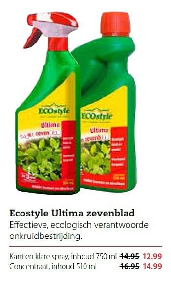 Aanbiedingen Ecostyle ultima zevenblad - Ecostyle - Geldig van 27/07/2015 tot 16/08/2015 bij Pets Place