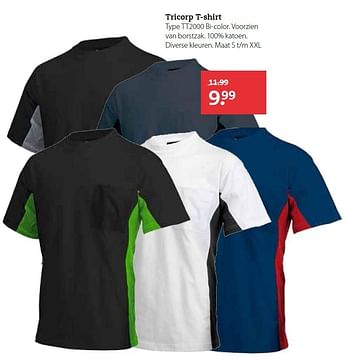 Aanbiedingen Tricorp t-shirt tt2000 bi-color - Tricorp - Geldig van 27/07/2015 tot 16/08/2015 bij Pets Place