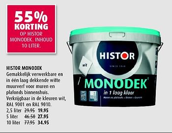 Aanbiedingen Histor monodek - Histor - Geldig van 27/07/2015 tot 08/09/2015 bij Fixet