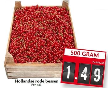 Aanbiedingen Hollandse rode bessen - Huismerk - Deka Markt - Geldig van 02/08/2015 tot 08/08/2015 bij Deka Markt