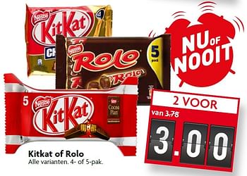 Aanbiedingen Kitkat of rolo - Nestlé - Geldig van 02/08/2015 tot 08/08/2015 bij Deka Markt