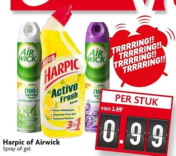 Aanbiedingen Harpic of airwick spray of gel - Airwick - Geldig van 02/08/2015 tot 08/08/2015 bij Deka Markt