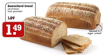Aanbiedingen Boerenland brood wit of tarwe heel, gesneden - Boerenland - Geldig van 02/08/2015 tot 08/08/2015 bij Em-té