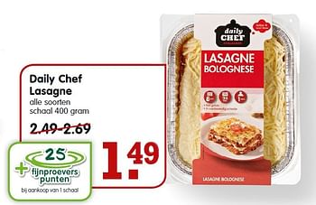 Aanbiedingen Daily chef lasagne - Daily chef - Geldig van 02/08/2015 tot 08/08/2015 bij Em-té