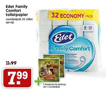 Aanbiedingen Edet family comfort toiletpapier - Edet - Geldig van 02/08/2015 tot 08/08/2015 bij Em-té