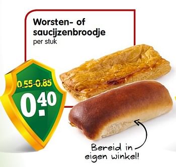 Aanbiedingen Worsten of saucijzenbroodje - Huismerk - Em-té - Geldig van 02/08/2015 tot 08/08/2015 bij Em-té