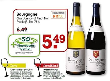 Aanbiedingen Bourgogne chardonnay of pinot noir frankrijk - Rode wijnen - Geldig van 02/08/2015 tot 08/08/2015 bij Em-té