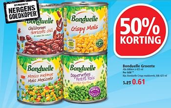 Aanbiedingen Bonduelle crispy maïskorrels - Bonduelle - Geldig van 02/08/2015 tot 08/08/2015 bij Plus