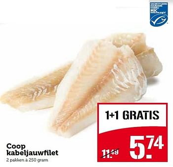 Aanbiedingen Coop kabeljauwfilet - Huismerk - Coop - Geldig van 03/08/2015 tot 09/08/2015 bij Coop