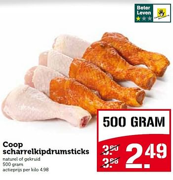 Aanbiedingen Coop scharrelkipdrumsticks - Huismerk - Coop - Geldig van 03/08/2015 tot 09/08/2015 bij Coop