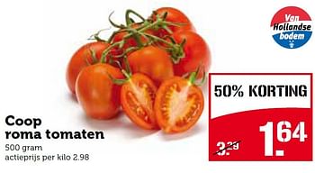 Aanbiedingen Coop roma tomaten - Huismerk - Coop - Geldig van 03/08/2015 tot 09/08/2015 bij Coop