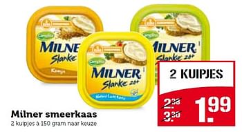 Aanbiedingen Milner smeerkaas - Milner - Geldig van 03/08/2015 tot 09/08/2015 bij Coop