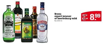 Aanbiedingen Brons export jenever of beerenburg mild - Gerard Brons - Geldig van 03/08/2015 tot 09/08/2015 bij Coop