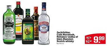 Aanbiedingen Jachtbitter, café marakesh, poliakov vodka of glen mansion scotch whisky - Jachtbitter - Geldig van 03/08/2015 tot 09/08/2015 bij Coop