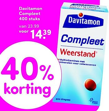 Aanbiedingen Davitamon compleet - Davitamon - Geldig van 03/08/2015 tot 09/08/2015 bij da