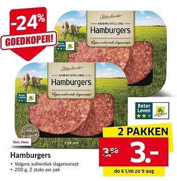 Aanbiedingen Hamburgers - Oldenlander - Geldig van 03/08/2015 tot 09/08/2015 bij Lidl