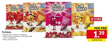 Aanbiedingen Fruitijsjes - Sun Lolly - Geldig van 03/08/2015 tot 09/08/2015 bij Lidl