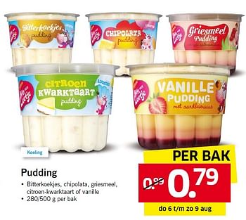 Aanbiedingen Pudding - Huismerk - Lidl - Geldig van 03/08/2015 tot 09/08/2015 bij Lidl