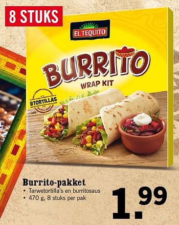 Aanbiedingen Burrito-pakket - El Tequito - Geldig van 03/08/2015 tot 09/08/2015 bij Lidl