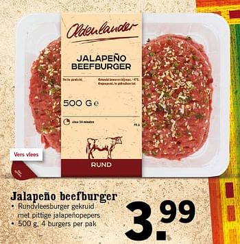 Aanbiedingen Jalapeño beefburger - Oldenlander - Geldig van 03/08/2015 tot 09/08/2015 bij Lidl