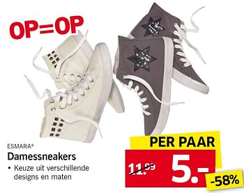 Aanbiedingen Damessneakers - Esmara - Geldig van 03/08/2015 tot 09/08/2015 bij Lidl