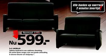 Aanbiedingen 3+2 lucello - Huismerk - Seats and Sofas - Geldig van 03/08/2015 tot 09/08/2015 bij Seats and Sofas
