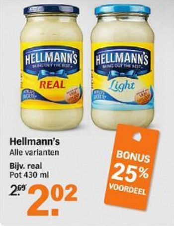 Aanbiedingen Hellmann`s - Hellman's - Geldig van 03/08/2015 tot 09/08/2015 bij Albert Heijn