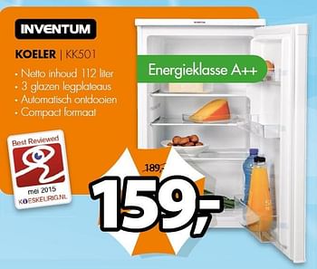 Aanbiedingen Inventum koeler kk501 - Inventum - Geldig van 03/08/2015 tot 09/08/2015 bij Expert