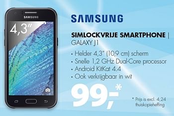 Aanbiedingen Samsung simlockvrije smartphone galaxy j1 - Samsung - Geldig van 03/08/2015 tot 09/08/2015 bij Expert