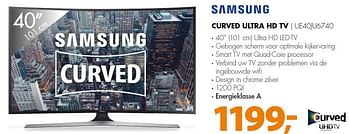 Aanbiedingen Samsung curved ultra hd tv ue40ju6740 - Samsung - Geldig van 03/08/2015 tot 09/08/2015 bij Expert
