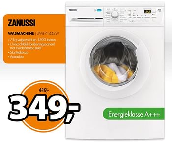 Aanbiedingen Zanussi wasmachine zwf71443w - Zanussi - Geldig van 03/08/2015 tot 09/08/2015 bij Expert