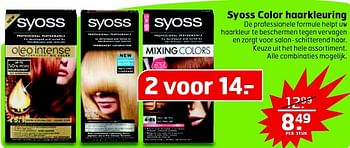 Aanbiedingen Syoss color haarkleuring - Syoss - Geldig van 04/08/2015 tot 09/08/2015 bij Trekpleister