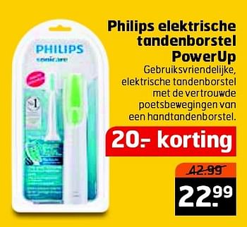 Aanbiedingen Philips elektrische tandenborstel powerup - Philips - Geldig van 04/08/2015 tot 09/08/2015 bij Trekpleister