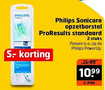 Aanbiedingen Philips sonicare opzetborstel proresults standaard - Philips - Geldig van 04/08/2015 tot 09/08/2015 bij Trekpleister